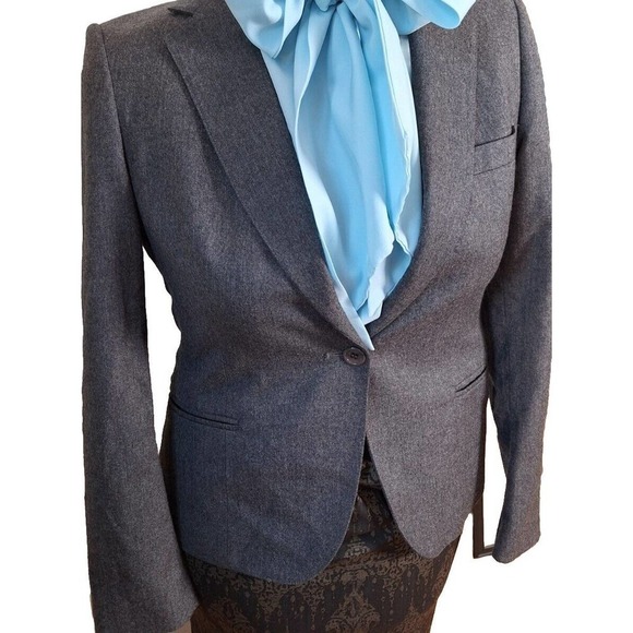 Vintage 70s/80s Gray Wool Blazer Jacket Women's Medium - Picture 3 of 7